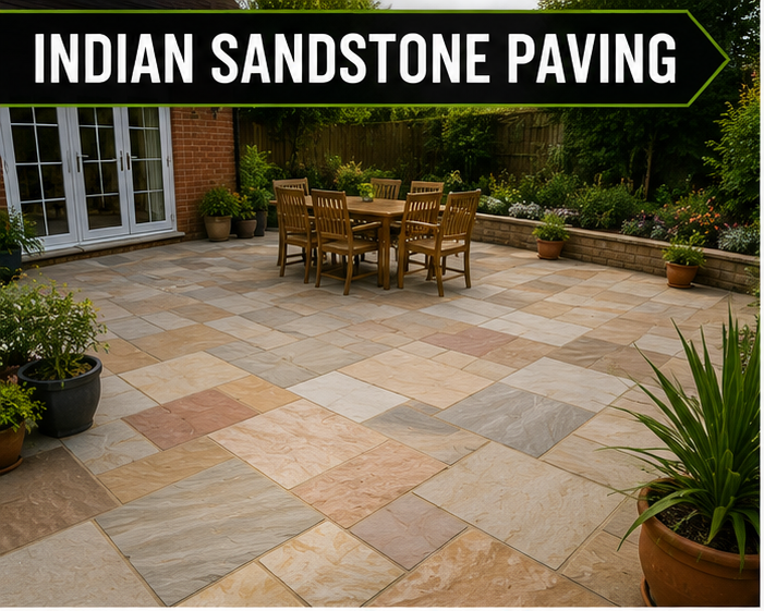 Indian Sandstone Paving in South Wales