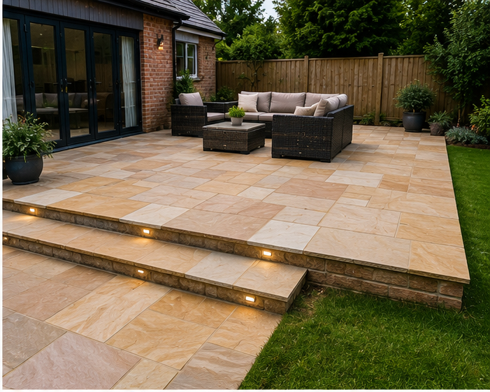 Indian Sandstone Paving in South Wales