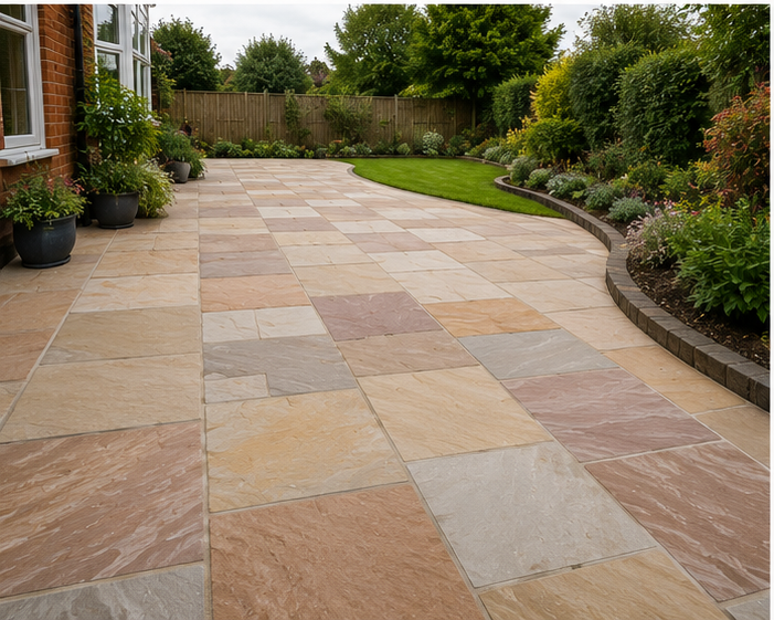 Indian Sandstone Paving in South Wales