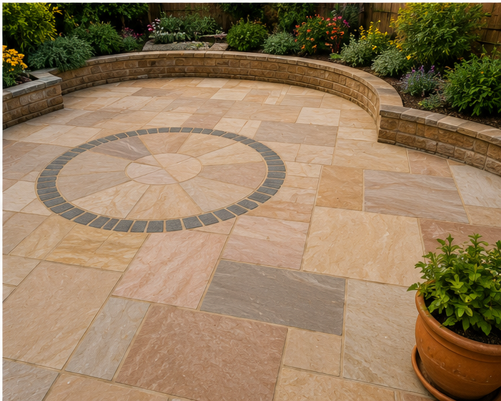 Indian Sandstone Paving in South Wales