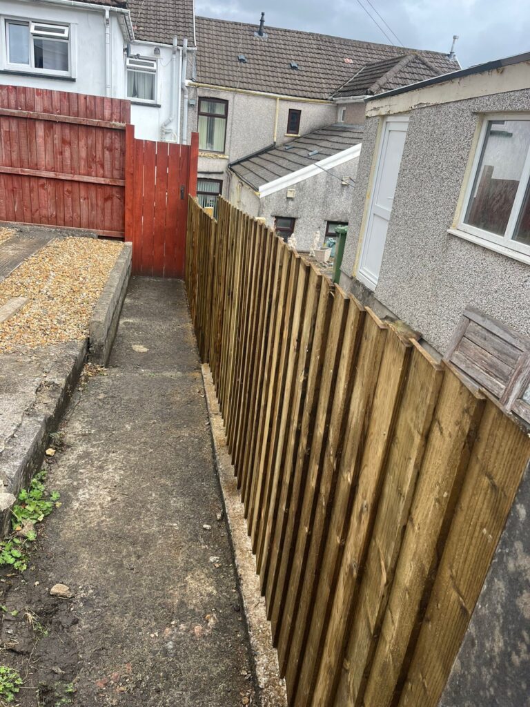 Hedge and stumps removed fence-erected